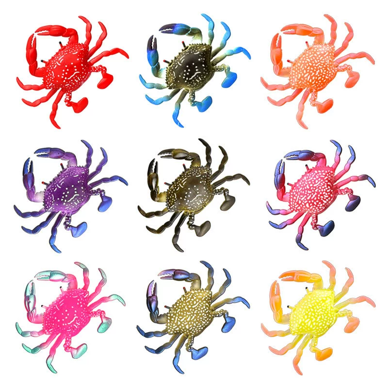 Новый Luya Bait Оптовая 8см10г Бионтовая Crab приманка многоцветная TPR Плавающая мягкая приманка