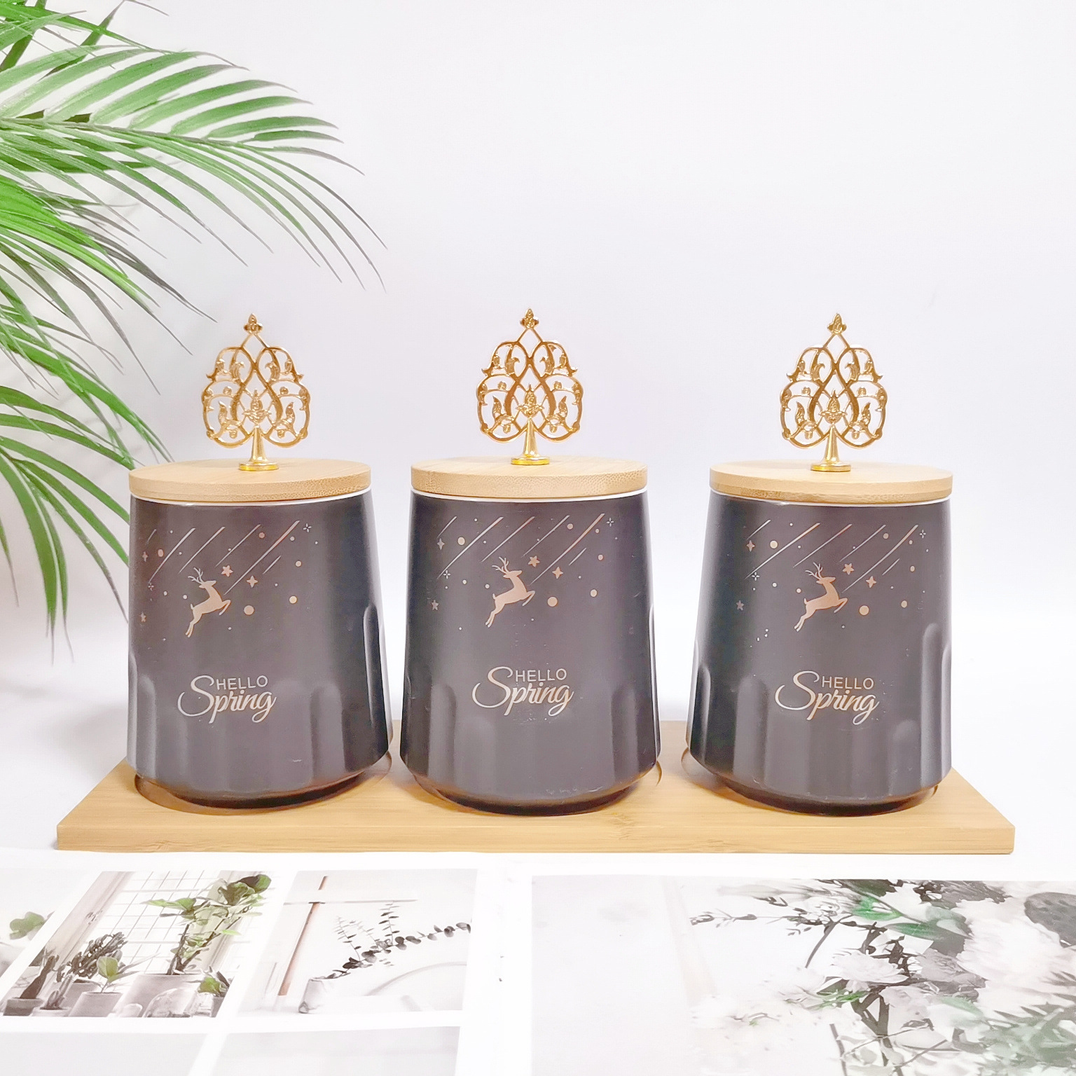 Exportación Oriente Medio exportación cerámica sellada tarro mate granos almacenamiento tarro cocina almacenamiento condimento tarro café té tarro