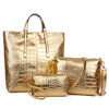 Demi-season shoulder bag, fashionable capacious set, 2020, crocodile print, Korean style, 3 piece set, wholesale