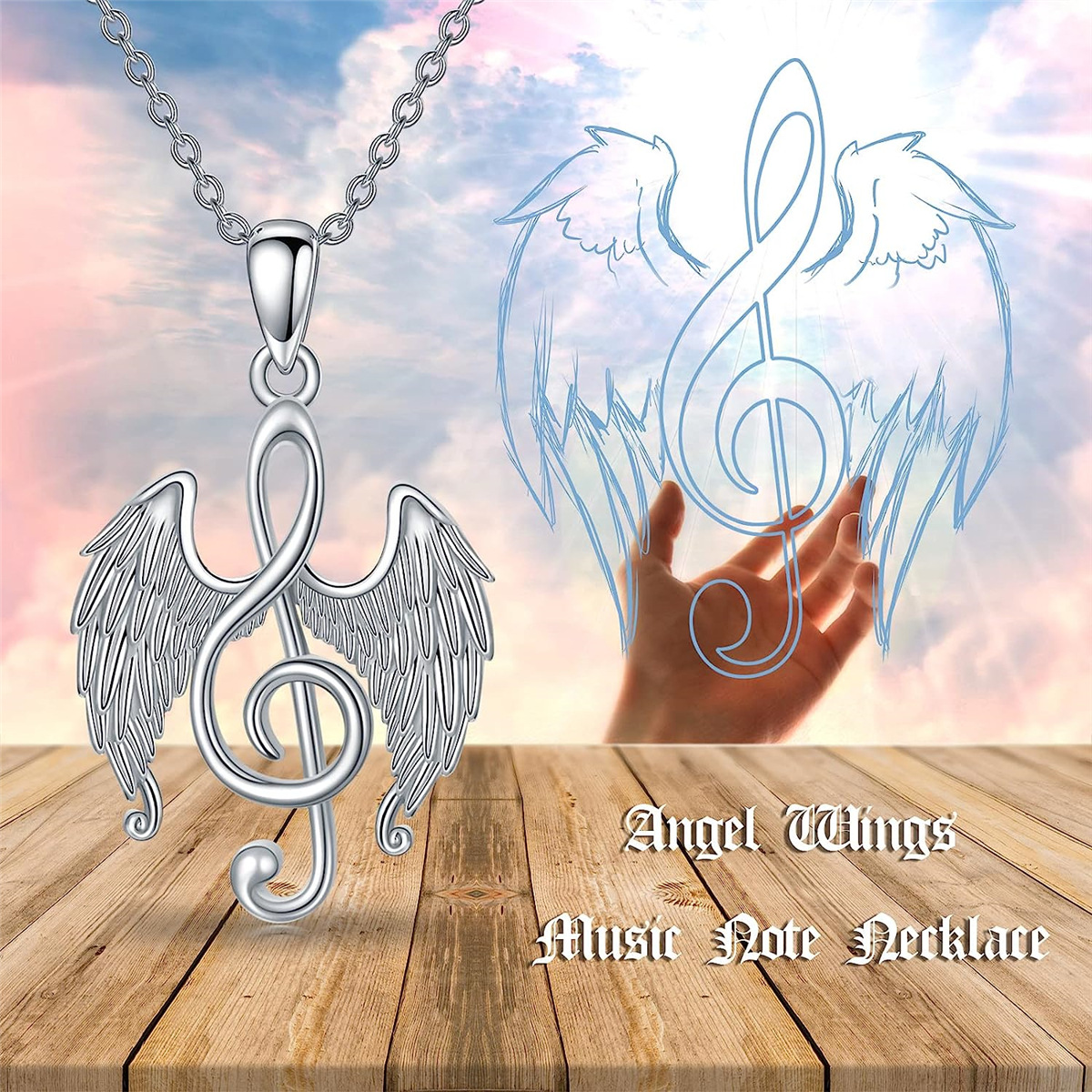 Collana con ciondolo a forma di ali d'angelo con design di nicchia popolare e di vendita calda, accessori per gioielli da donna alla moda e versatili, regalo_voghion.com