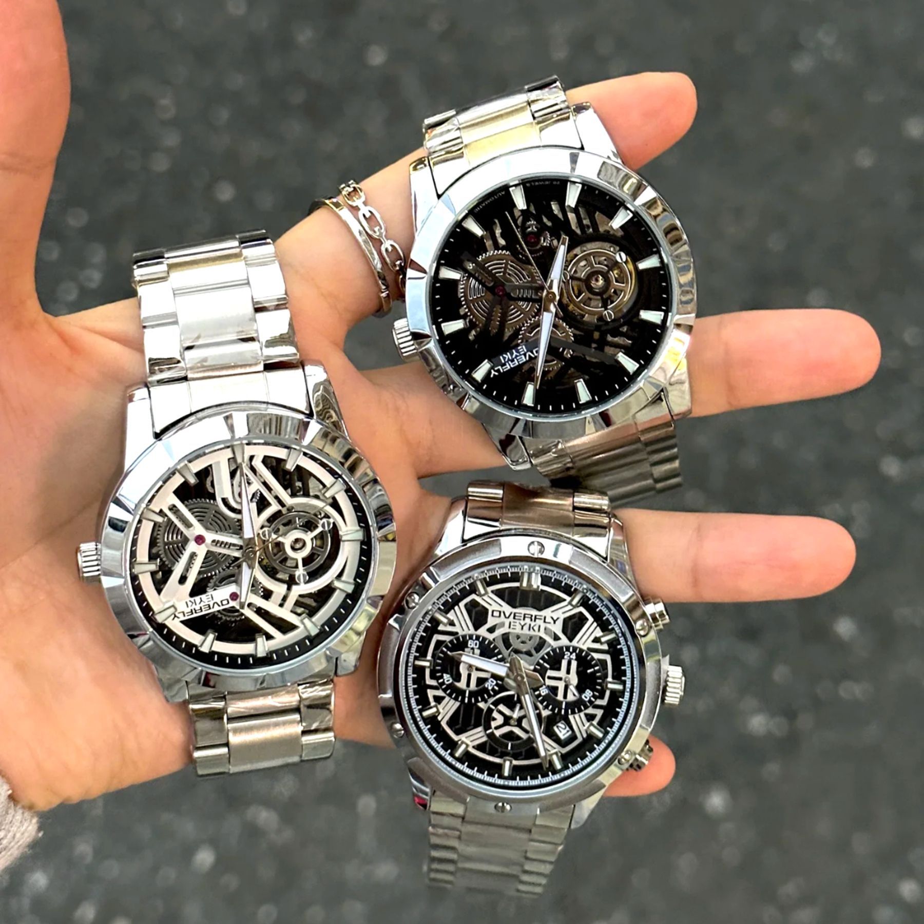 艾奇Eyki2025新款机械手表男潮流时尚镂空男士手表学生腕表爆款