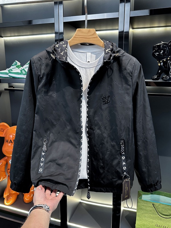 欧货春秋季新品连帽夹克男士潮流时尚百搭休闲感印花轻奢外套|undefined