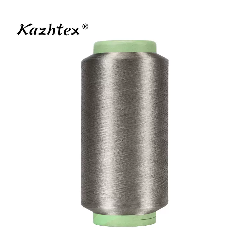 工厂银纤维导电长丝纤维DTY150D功能性织布镀银纱线低电阻500g/筒