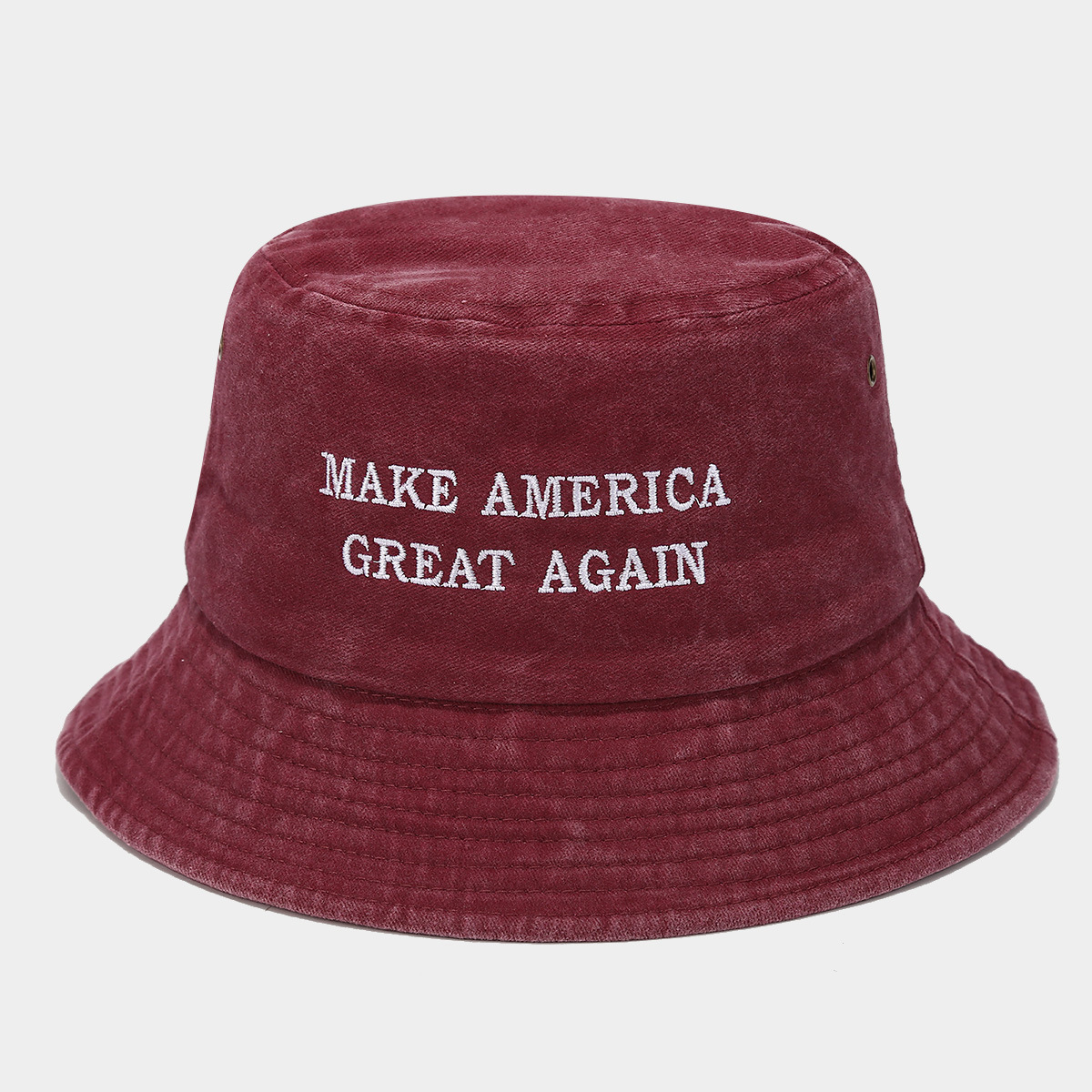 Hombres y mujeres americanos vintage pescador sombrero Amazon venta caliente alfabeto inglés lavado bordado sombrero de bañera sombrero de sol al aire libre