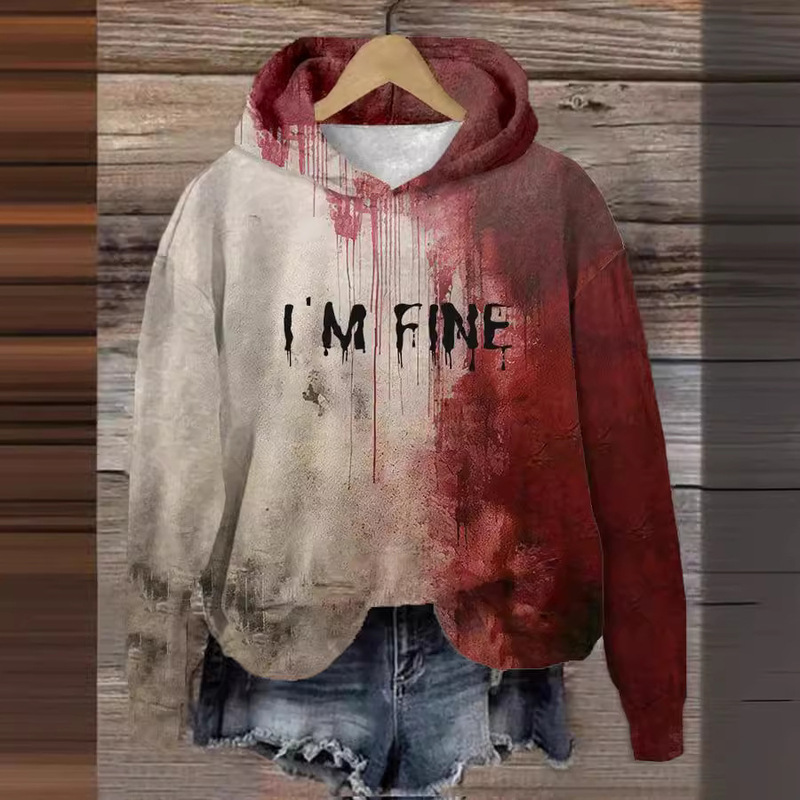 Cross-Border Foreign Trade Men's and Women's Halloween Digital Printing Loose Hoodies Sweatshirts Sports Jogging Tops Long Sleeves