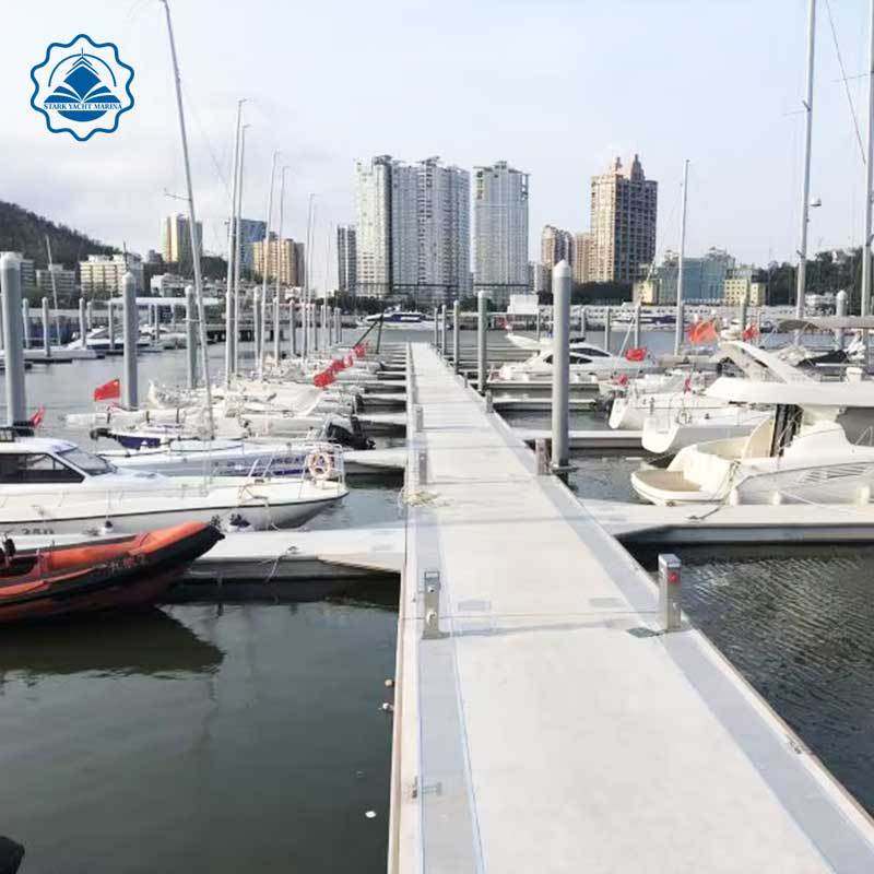 Concrete pontoon yacht dock, floating platform for marine scenic areas, durable cement floating box, floating platform, sailing boat floating dock