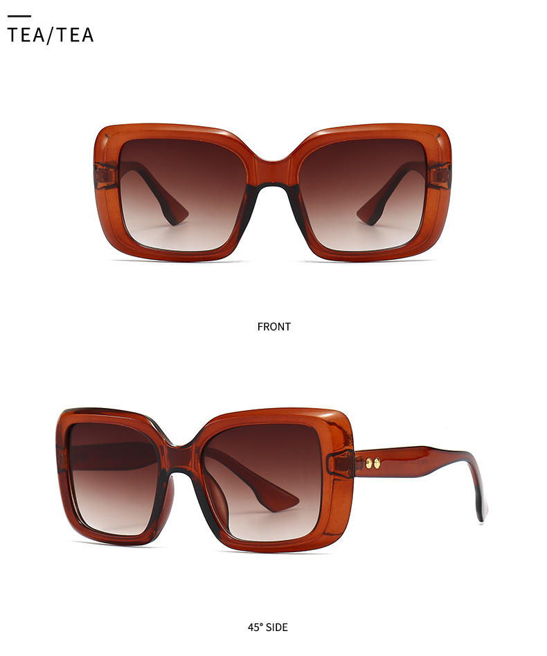 Cross border foreign trade new modern retro square frame sunglasses INS style street style big name sunglasses 9147_voghion.com