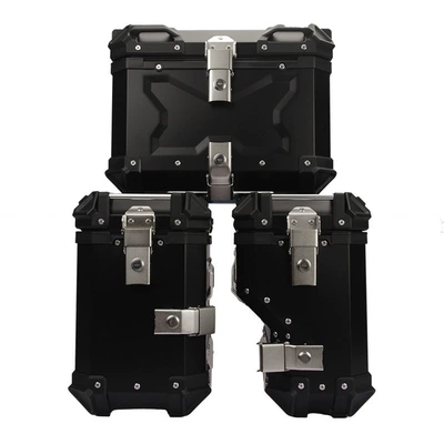 Quick Release Motorcycle Trunk: Motorcycle trunk - 45l38l-right-hide-three-boxes-black
