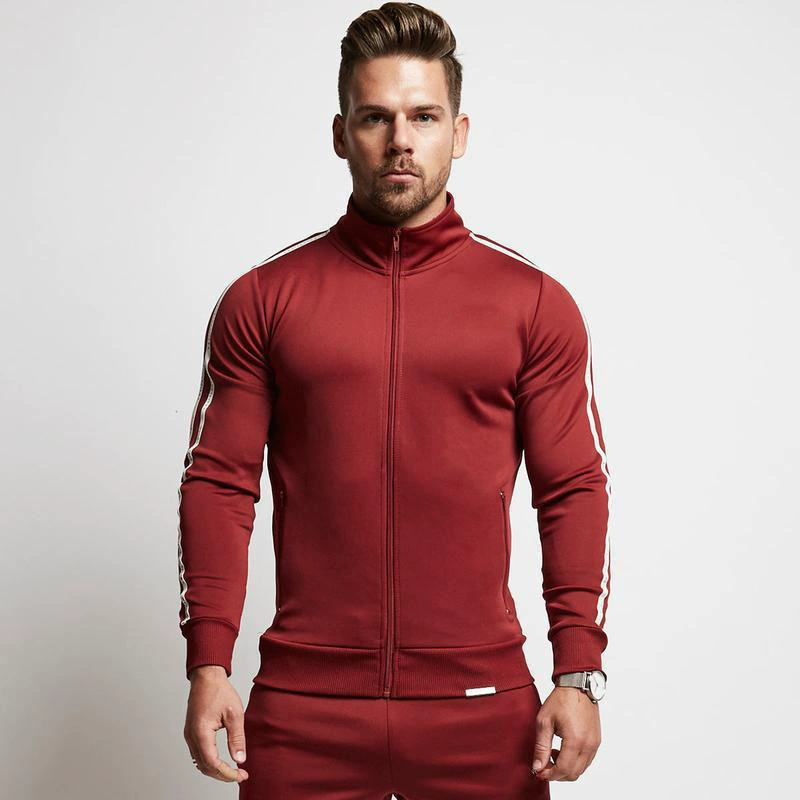 Куртка для зала, спортивный костюм, штаны, европейский стиль, slim fit, для бега