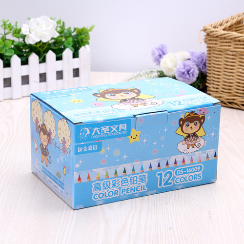 Children's Bucket of 12-Color and 24-Color Cartoon Pencils, Painting Pens, Color Pencils for Wholesale