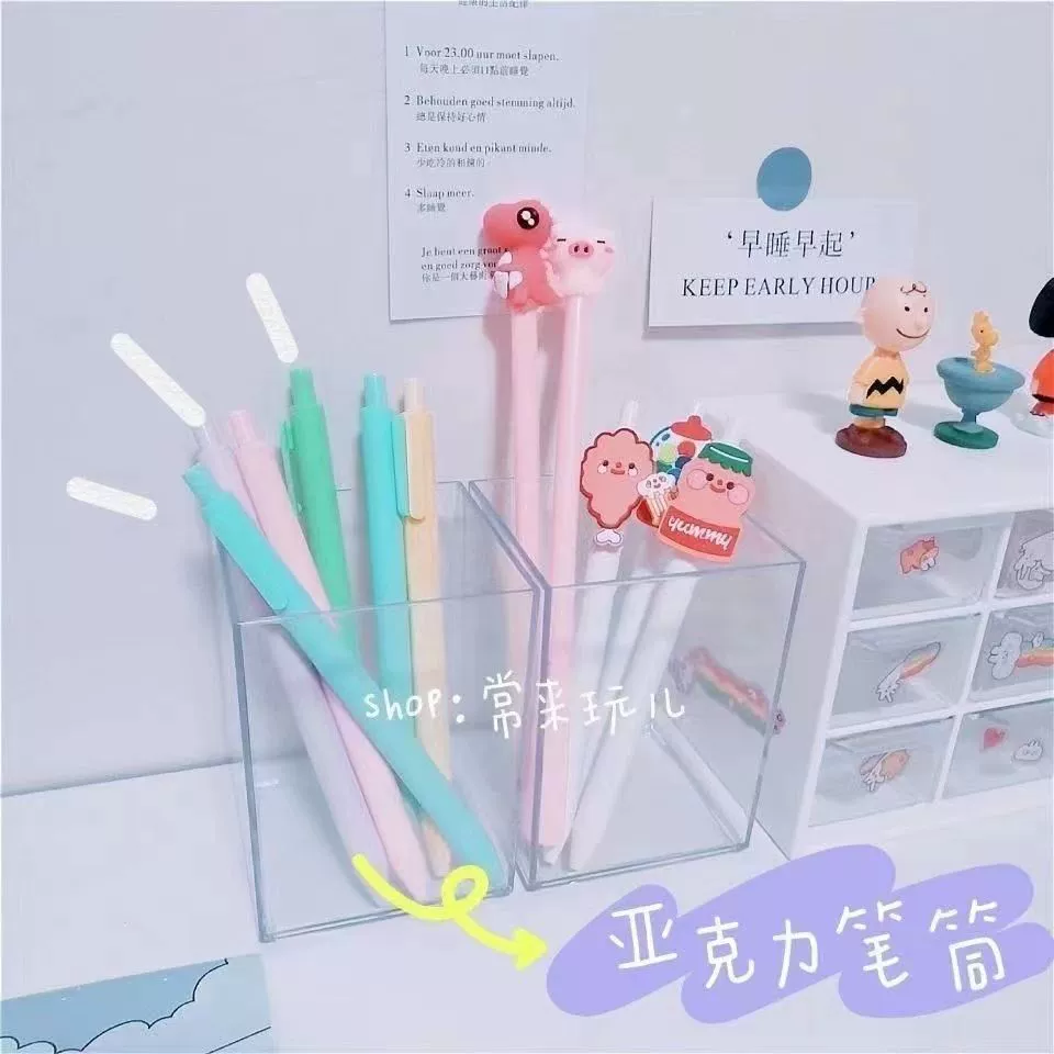 Акриловый органайзер для ручек в стиле INS, настольный контейнер для хранения канцелярских принадлежностей, органайзер для кистей для макияжа для студентов