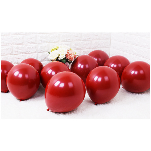 10 inch ruby ​​red double layer balloon wholesale Chanel red latex balloon wedding room decoration pomegranate red cherry