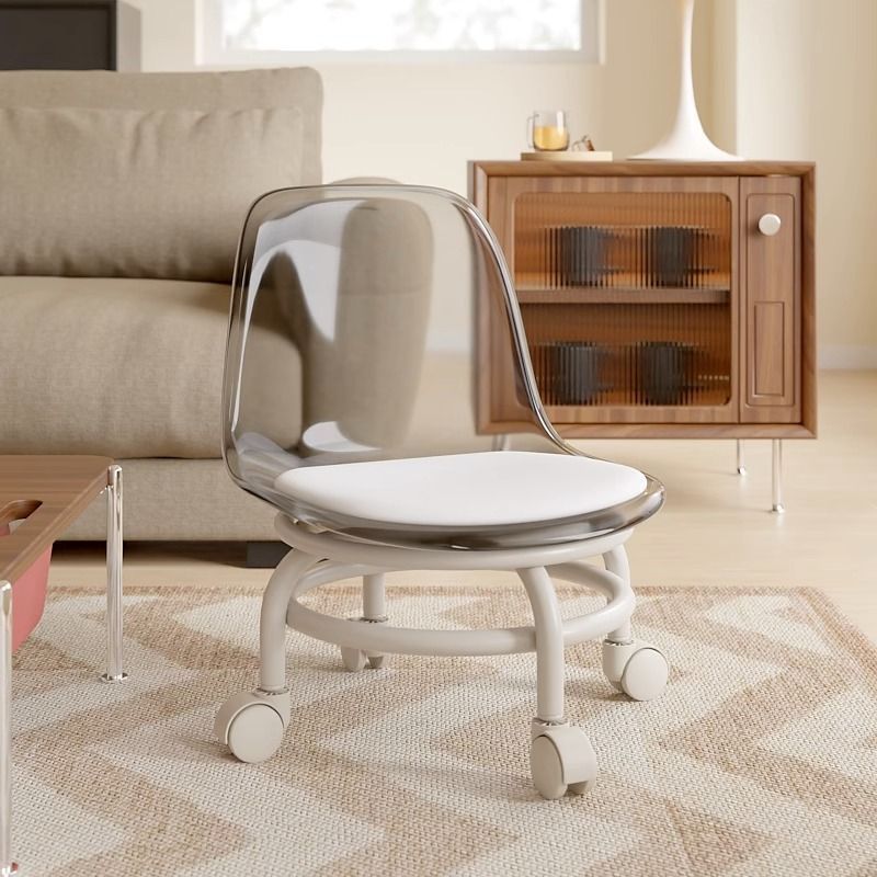 [아크릴 등받이 모델] 회전형 라이트 그레이