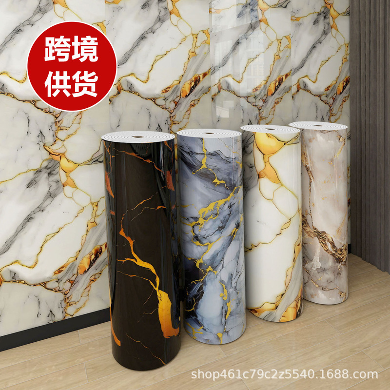 Foreign Trade Wholesale Thickeneded Household Self-Adhesive Wall Wallpaper Marble Xpe Roll Wall Sticker Living Room Bedroom Background Wall