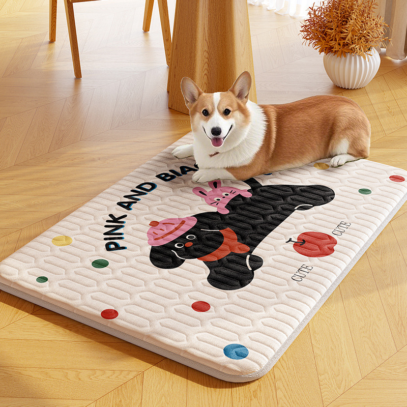 Alfombrilla de hielo para mascotas de verano, alfombrilla para perros, seda de hielo lavable a máquina, alfombrilla para dormir para perros y gatos