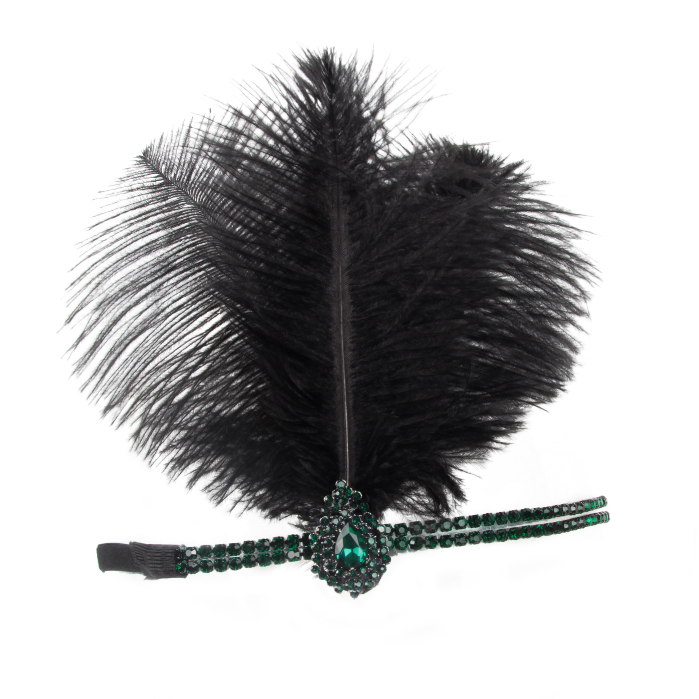 Gatsby Headpiece diadema de plumas negras accesorios para el cabello diadema de pelo de pavo real 1920s headband