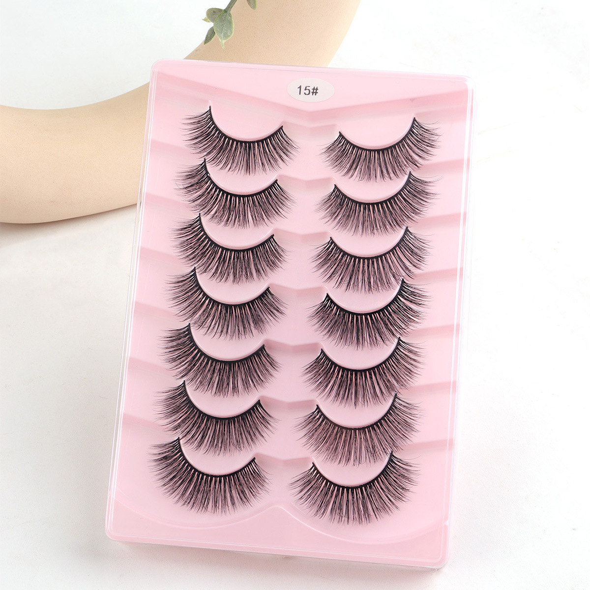 Siete pares de explosión de fibra química falsa pestañas visón multicapa densa 3D desordenada pestañas fluffy ojo Xiyingsh
