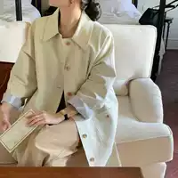 Южная Корея CHIC Ранняя осень новый простой повседневный дикий двойной карман однобортный плащ куртка
