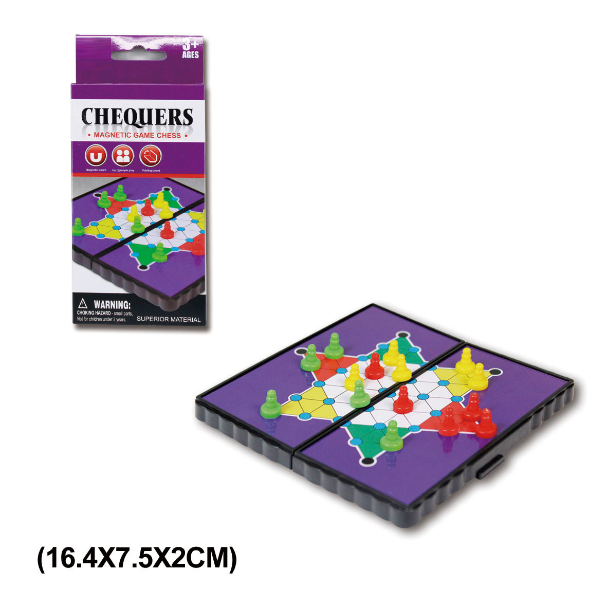Магнитные китайские шашки-цветная коробка