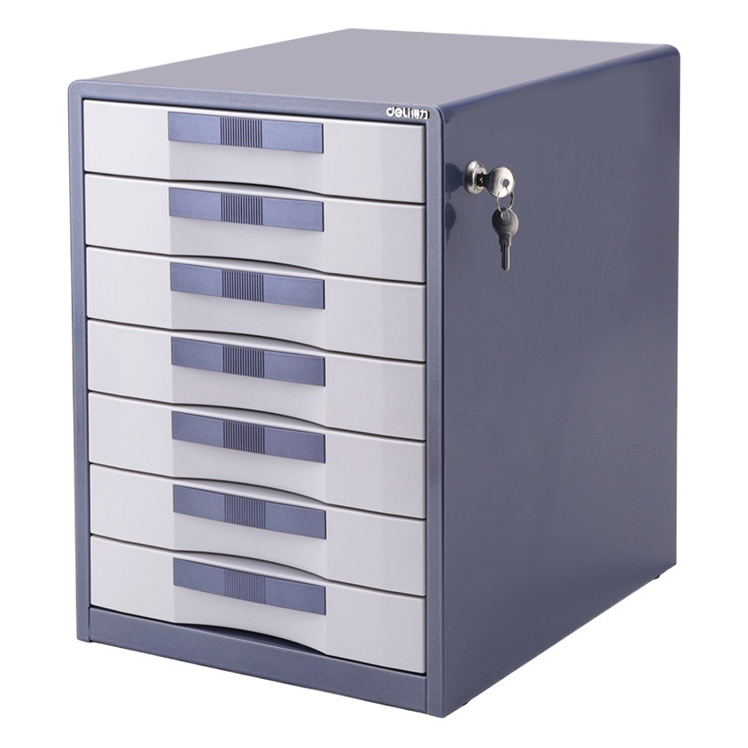 Gabinete de archivo de metal 9703 con cerradura tipo cajón de oficina caja de archivo de siete capas gabinete de cajón de escritorio de 7 capas image 1