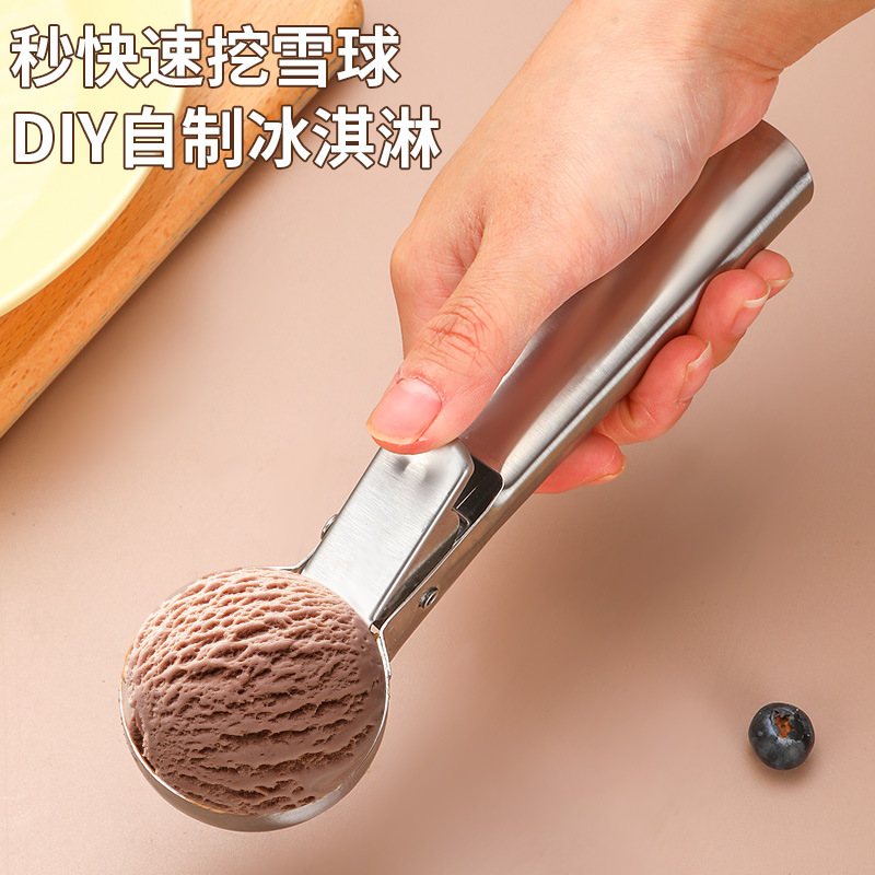 Amazon Excavador de bolas Cuchara de helado de acero inoxidable Cuchara de helado Cuchara de sandía de frutas multifuncional Cuchara de excavación de bolas