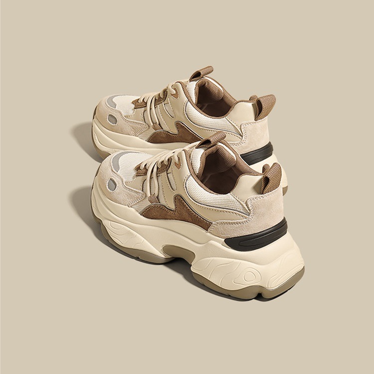 Dad's Shoes Women's Retro Thick Sole New Spring and Autumn Versatile Lace Up Casual Sports Shoes Women's Shoe Trend_voghion.com