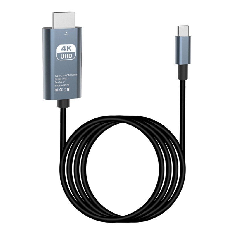 type-c转hdmi 铝壳2米高清4K30Hz手机电脑同屏转换线Typec转HDMI