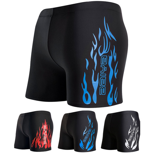 Men's swim trunks hot spring nylon briefs loose swimsuit large size fashion flame adult swimming pants factory 505 