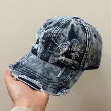 秋冬日系女春秋个性牛仔破洞鸭舌帽户外男出行保暖防晒遮阳球帽子
