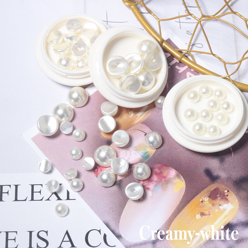 Japanese white three dimensional nail decoration pearl