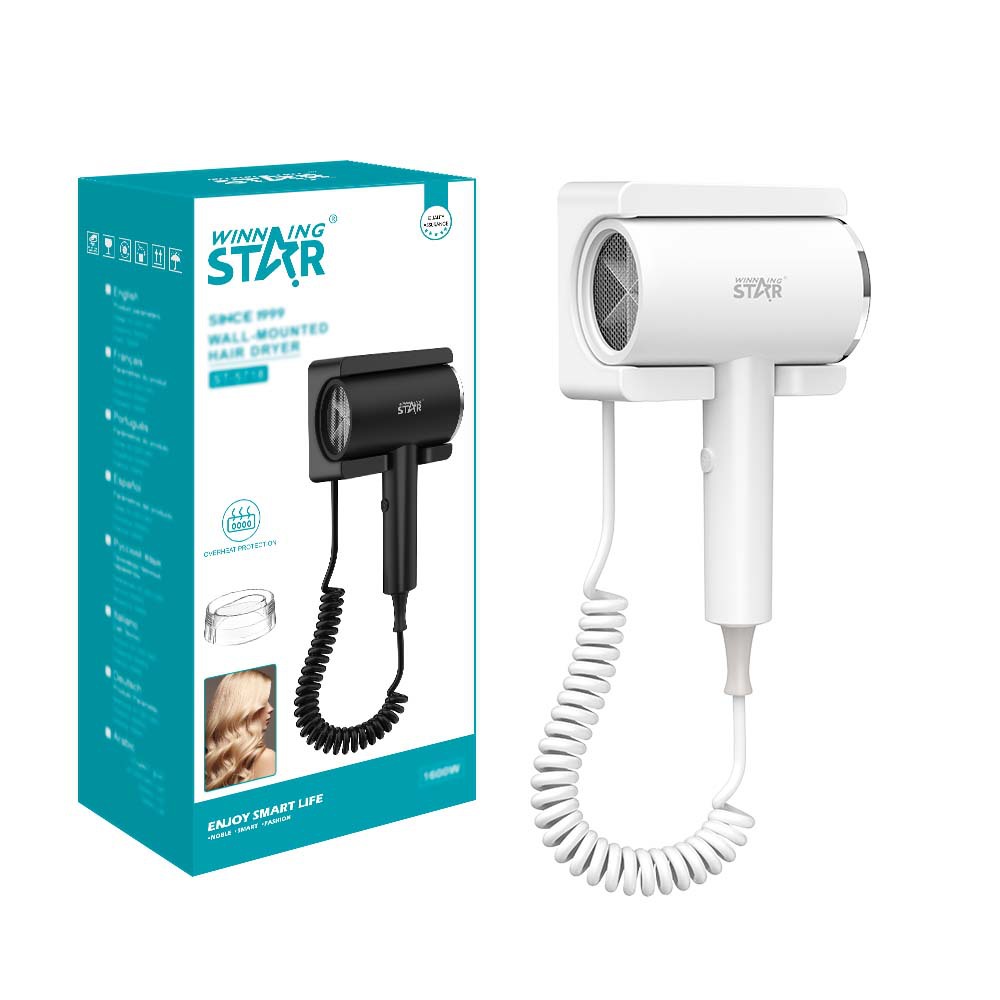 Secador de Pelo de Pared 1600W de ABS para Hotel y Hogar