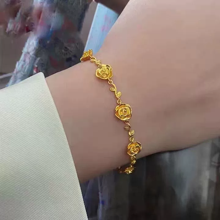 Маленькая красная книга цветочная ветвь розы браслет с позолоченным ретро большие цветы украшения в прямом эфире ювелирные изделия оптом