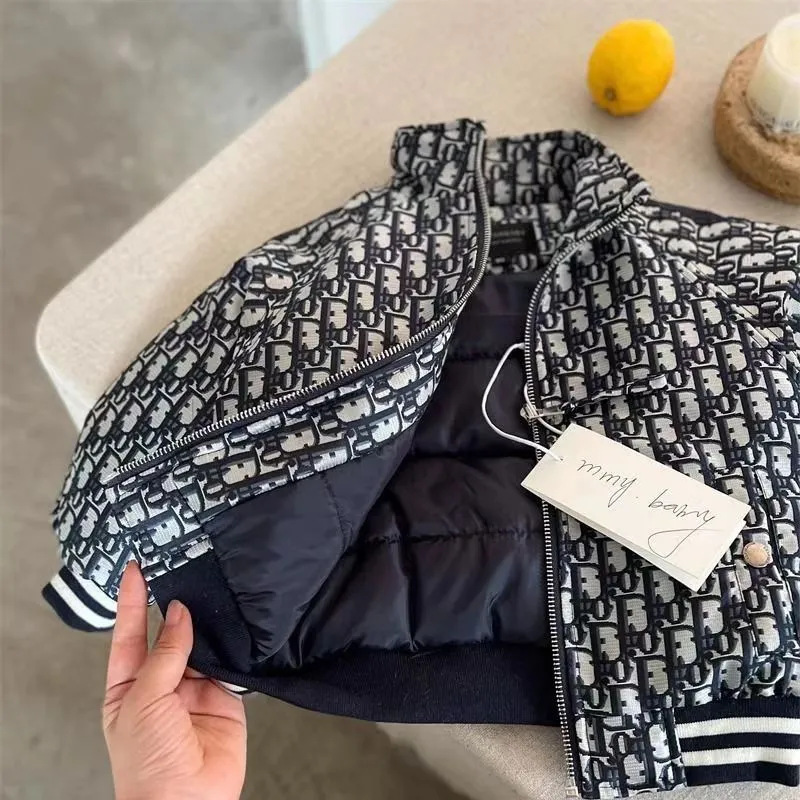 Children's Cotton-Padded Winter Clothes, Boys' Presbyopic Quilted Jackets, Baby Jackets, Fashionable Cotton-Padded Clothes, Baby Style Baseball Uniforms