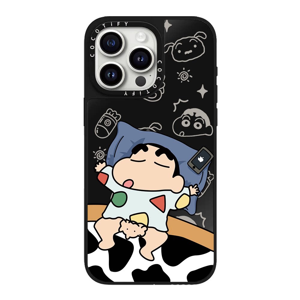 C家可爱睡觉蜡笔小新适用苹果17/16pro手机壳iphone15日系12搞怪