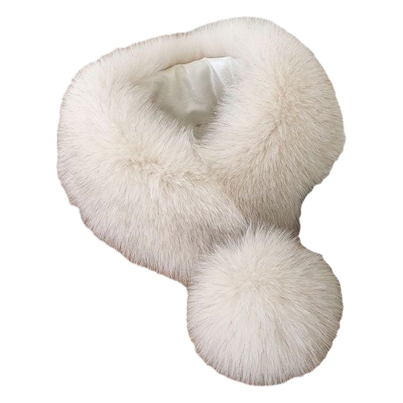 Korean style new fox fur scarf women's autumn and winter versatile short big fur ball fur magnet suction buckle fur scarf temperament