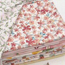 人造棉布料棉绸布亲肤绵绸面料睡衣服装印花布人棉碎布头清仓处理