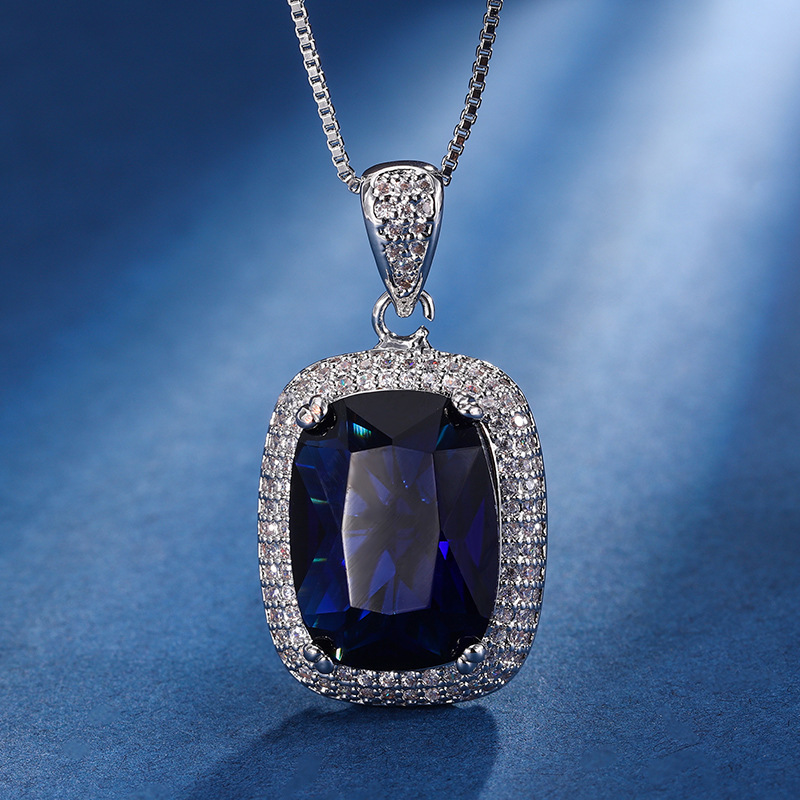 2024 nueva joyería Zhuang Shengsheng, fondo de cobre chapado en oro, tesoro de color de simulación, traje simple, rectangular gordo femenino 12*16