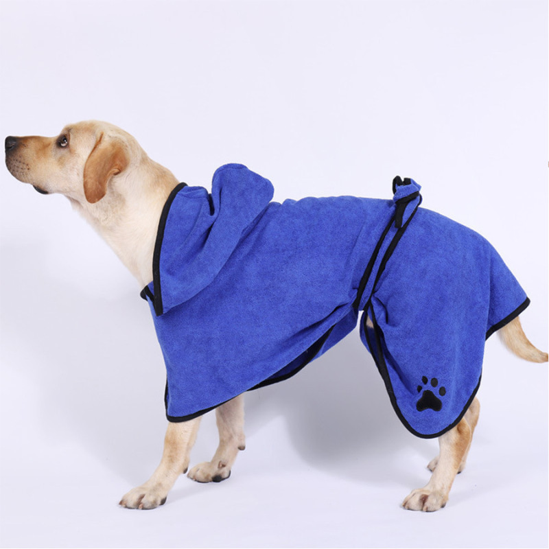 ペット吸水性フード付きバスタオル、中小型犬用バスローブ、柴犬、コーギー猫、猫用ソフト速乾服|undefined