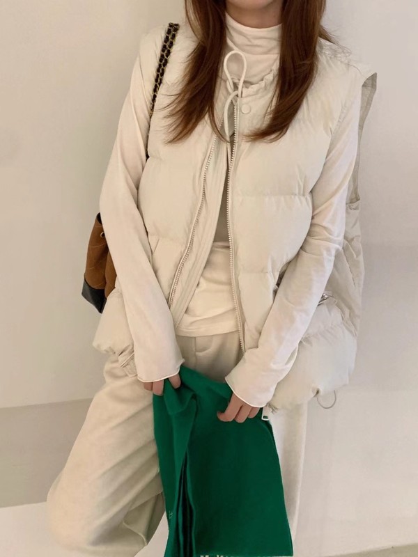 韩系羽绒马甲女2025年秋冬时尚甜美小个子白鸭绒保暖背心显瘦外套|undefined