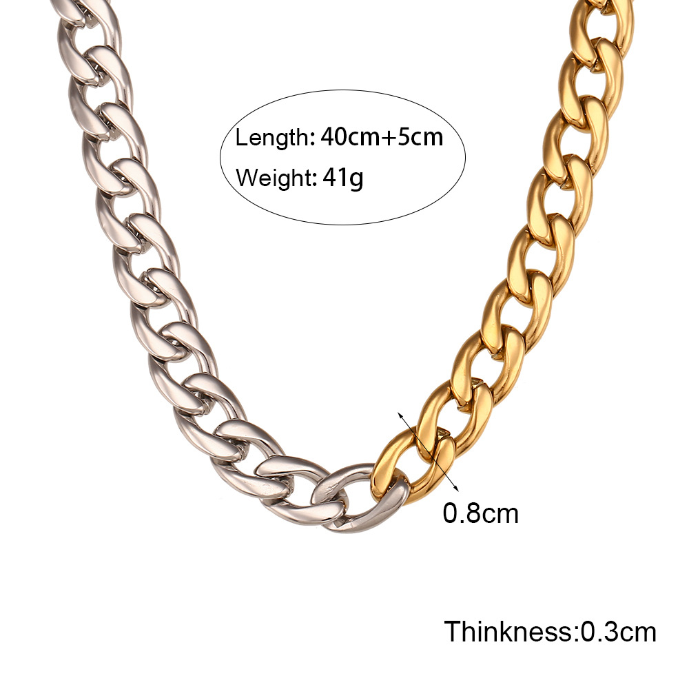 Hip-Hop Geometric Stainless Steel Plating Necklace