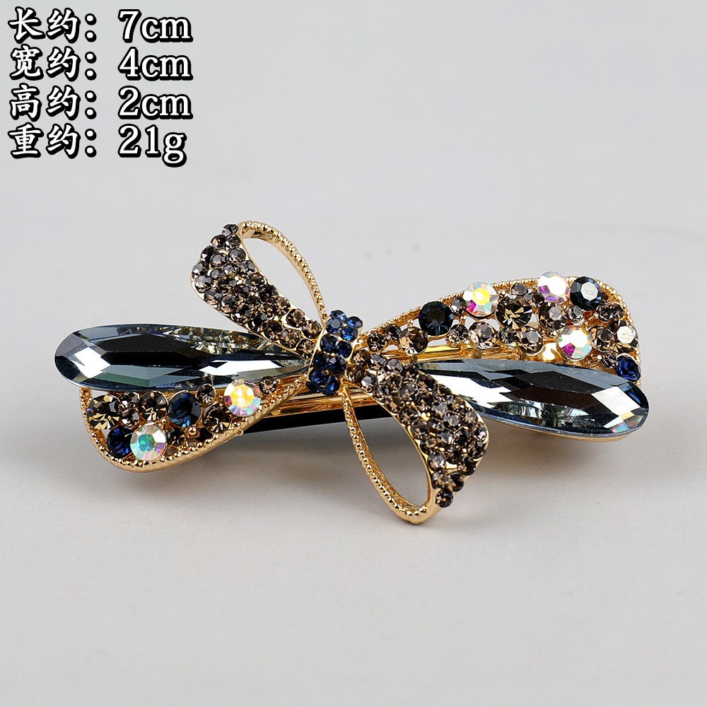 진한 파란색 금도금 머리핀