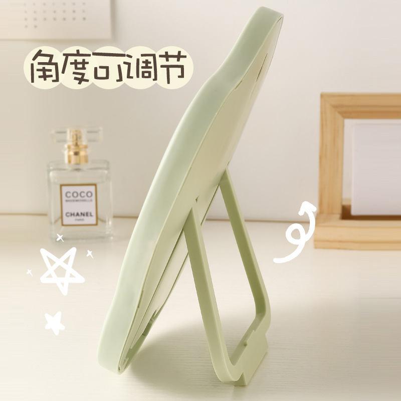 Espejo de maquillaje de escritorio ins Espejo de princesa espejo de dormitorio de estudiantes espejo plano con soporte irregular espejo portátil simple