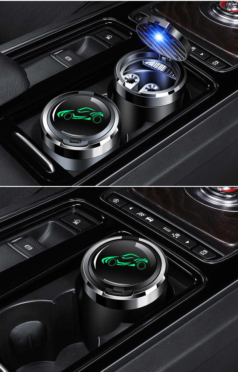 Car Ashtray Anti-Fly Ash Creative Stylish Trendy Multifunctional High-End Automatic Car Supplies with Cover