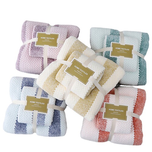 Coral velvet towel and bath towel gift set, two-piece set of towels, thickened and absorbent adult beach towels wholesale