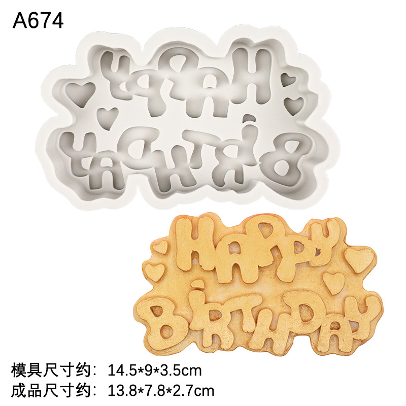 HAPPY BIRTHDAY feliz cumpleaños letras molde de silicona yeso vela aromaterapia molde de jabón hecho a mano