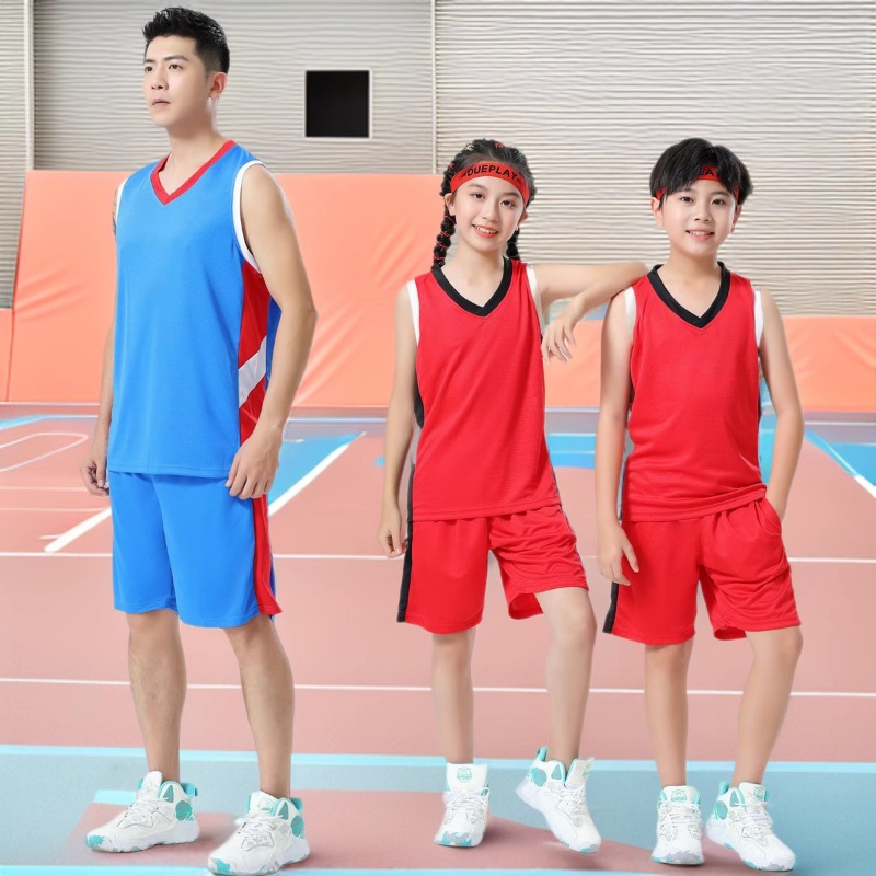 New Children's Basketball Uniforms, Sports Suits, Youth Breathable Training Uniforms, School Team Game Jerseys, Personalized Printing