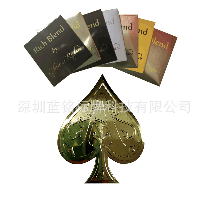 厂家直销冲压香水瓶标牌 高光拉丝纹路铭牌  数量大免费打样