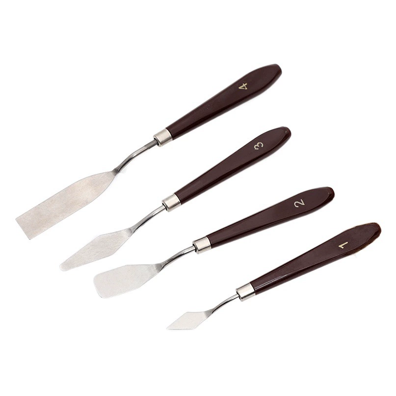 Трансграничное изобразительное искусство маленький треугольник из нержавеющей стали деревянная многофункциональная цветовая карта тонированная лопата для студентов рисования краски масляной живописи скребок