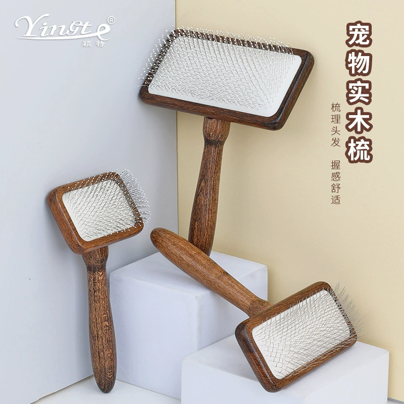 Товары для домашних животных Твердая древесина Антикварная расческа Расческа для вытягивания шерсти кошек и собак Расческа для красоты собак Пушистая форма Расческа для игл для удаления волос