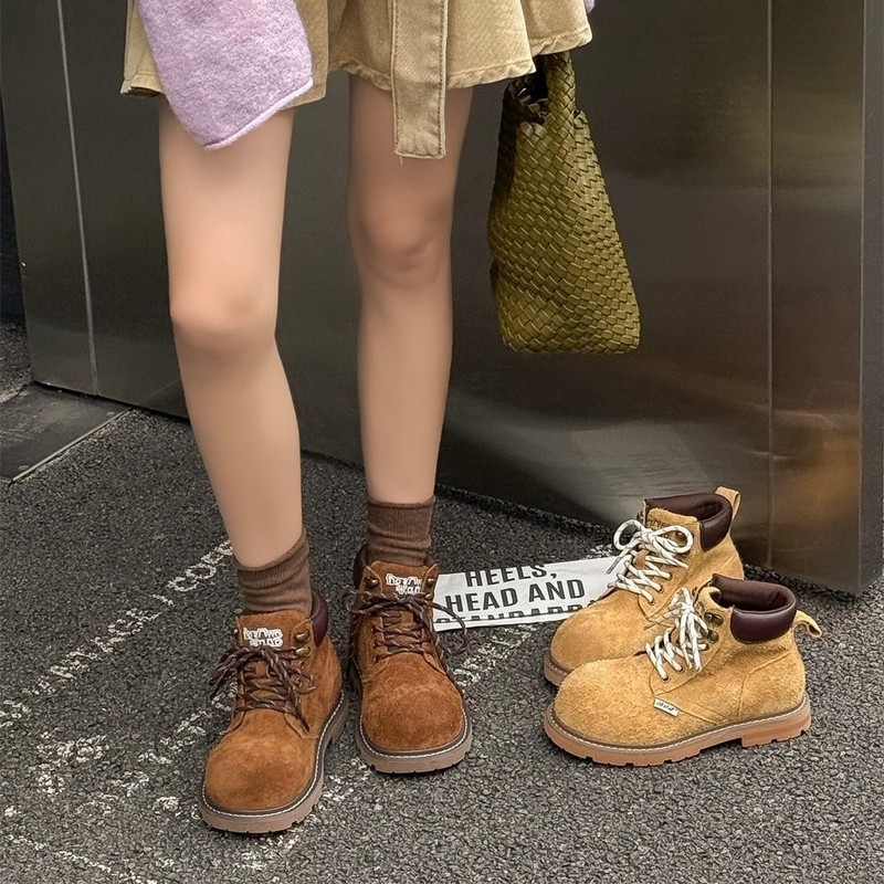 头层牛皮马丁靴女新款2025秋冬季爆款百搭英伦风复古女款靴子女|undefined